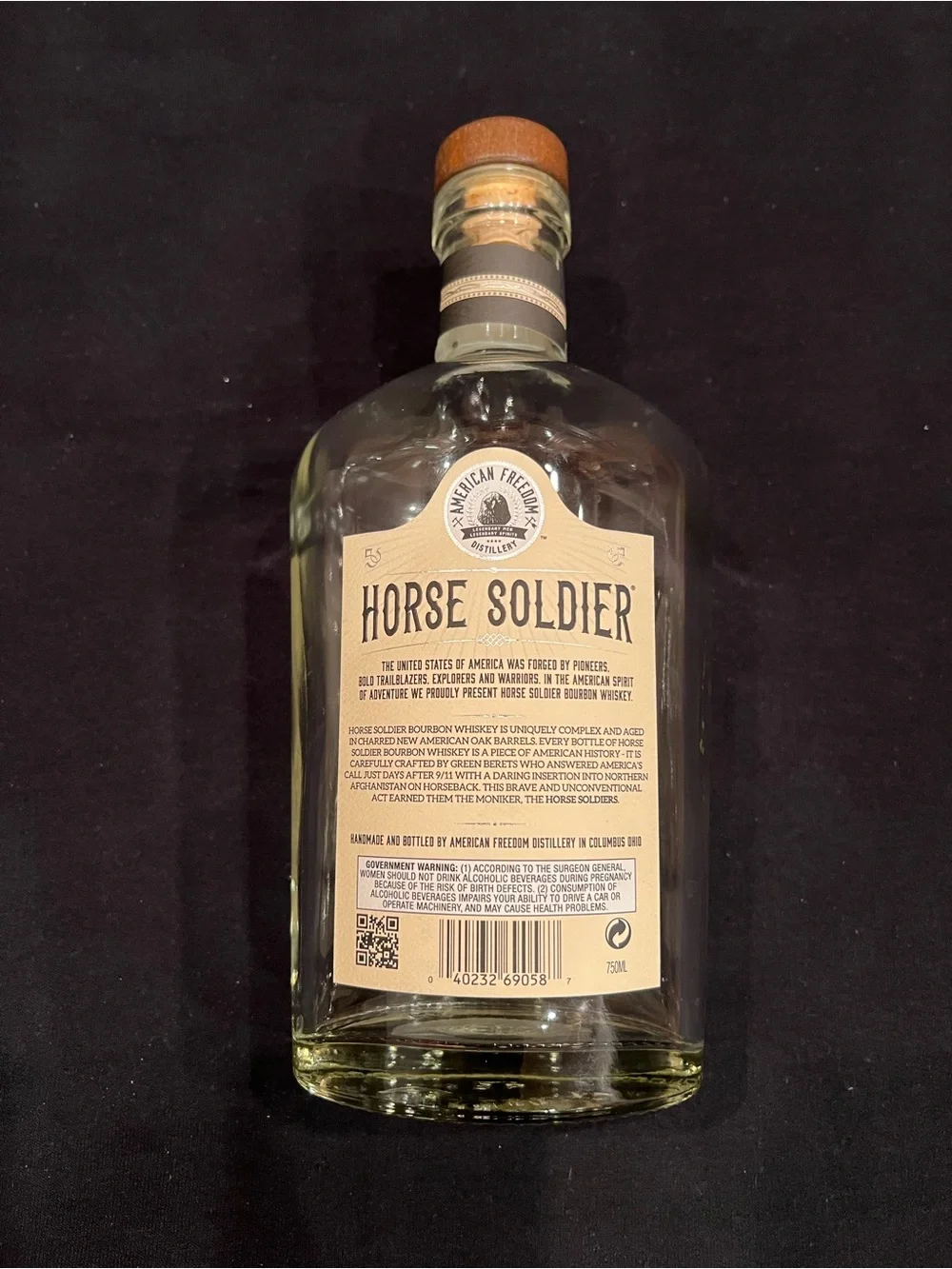 Horse Soldier empty bottle